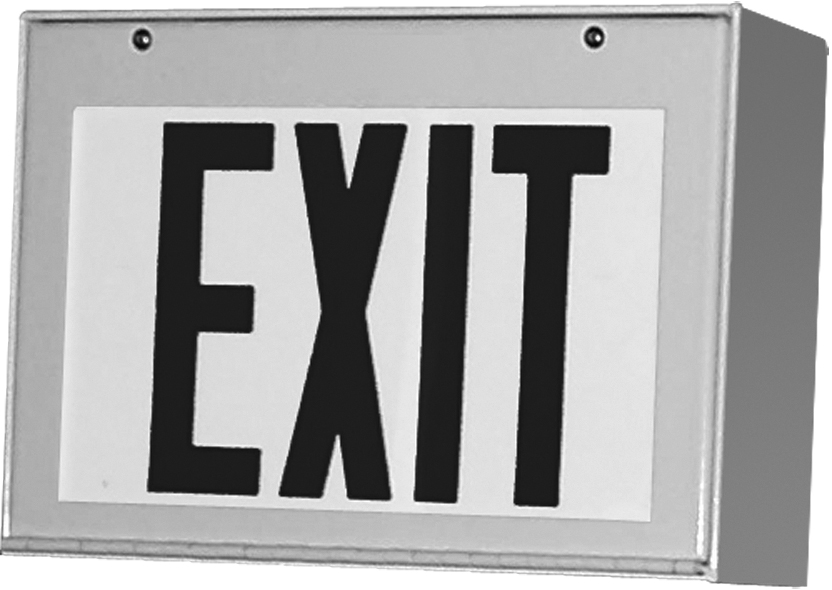 Maximum Security Exit Sign, AC Only, Single Face, Red LEDs, White Finish