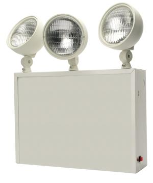 NYC Approved, Die Formed Steel Emergency Unit, 12V 50W, Lead Acid, 3-12W Tungsten Lamps