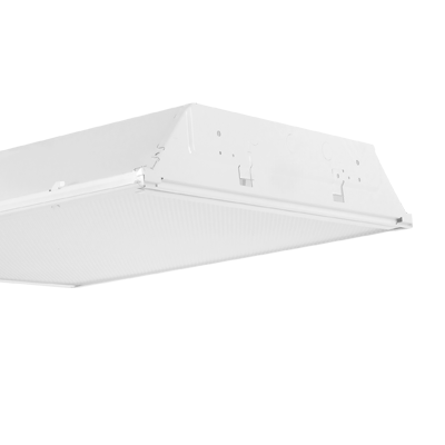 FLU, 17W, 120-277V, T8, .125” Cl. Acr. Lens, 2lt 2x2 Prem. Grid Troffer