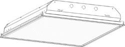2x2, 3 Lamp 31U1T8, Vandal Resistant, 3/16