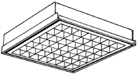 2x2, 3 Lamp 31U1T8, 49 Cell, Full Specular Low Iridescence Louver