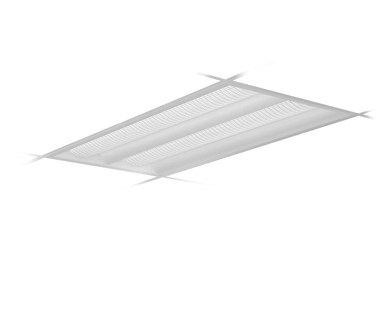 2x4, 2 Lamp F54T5HO, Standard Distribution, Slotted (Linear) Perforated w/White Overlay