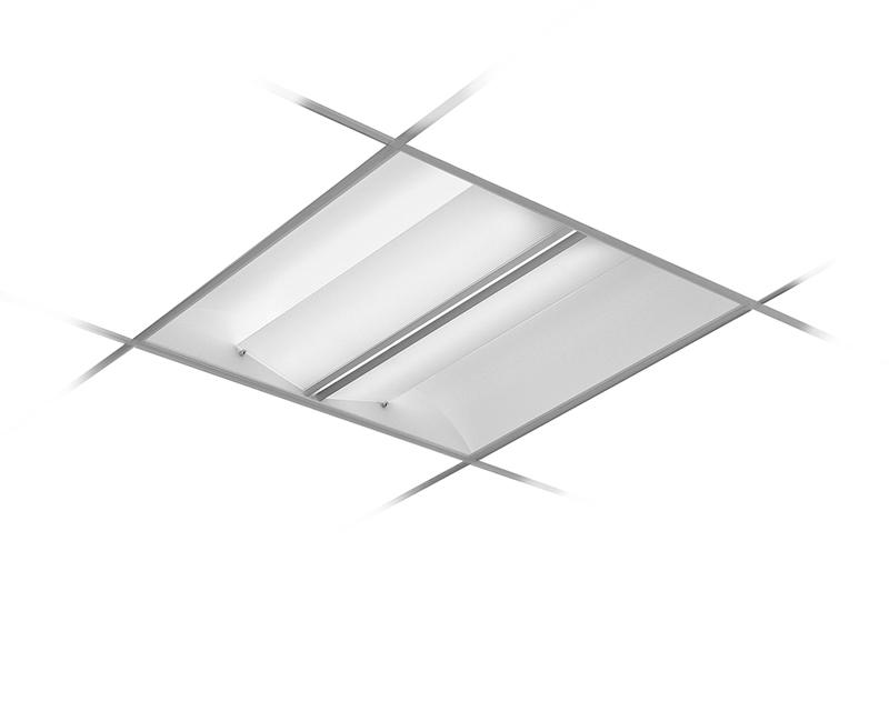 2x2, 2 Lamp CF40, Low  Profile Reflector & Frosted Ridged Glass Shield