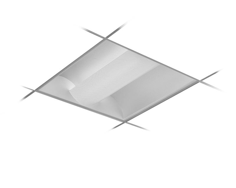 2x2, 2 Lamp CF40, Metallic Reflector & Perforated Metal Shield w/White Overlay