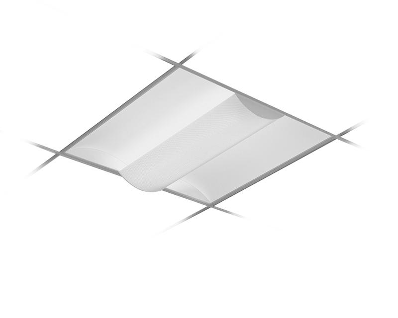 2x2, 3 Lamp F24T5HO, Semi-Recessed w/ 2-Piece Perforated Metal Shield & White Overlay