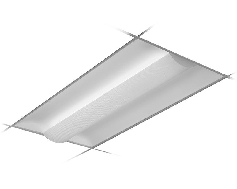 2x4, 3 Lamp F54T5HO, Semi-Recessed w/ 2-Piece Perforated Metal Shield & White Overlay