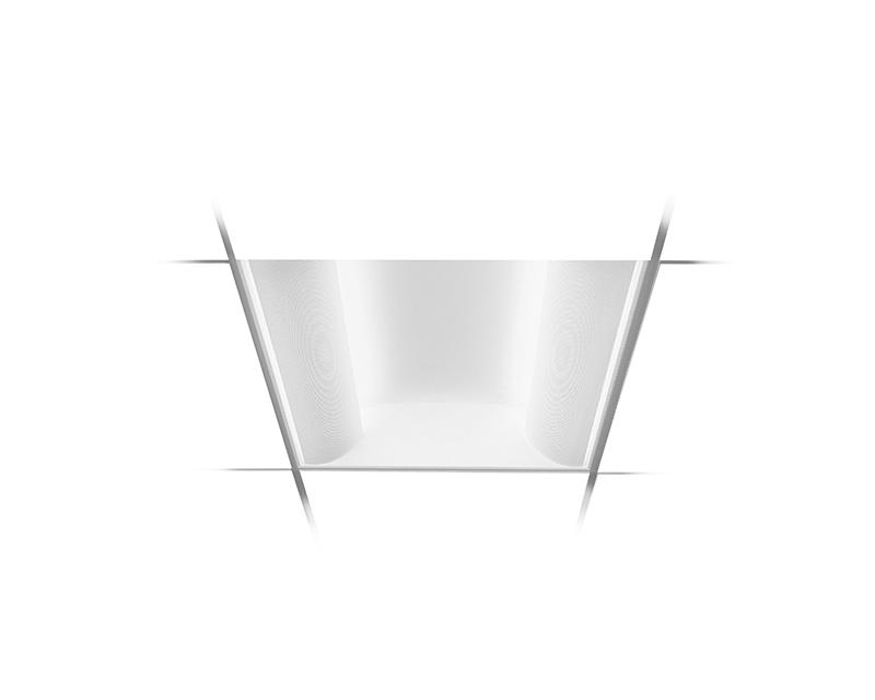 2x4, 4 Lamp F54T5HO, Perforated Metal Side Basket Shields w/White Overlay