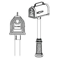 Mailbox, cast aluminum, with lettering options