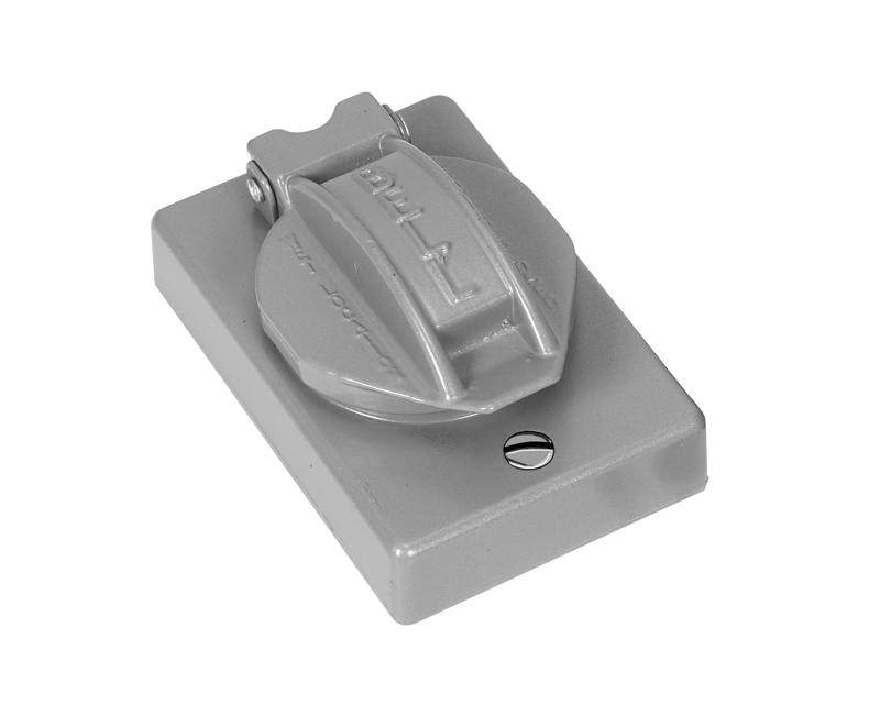 Weatherproof receptacle for square poles (M0007)