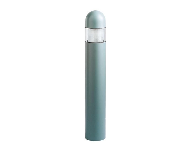 Bollard, Aluminum, 28W FLU, Type V Vertical, Type V Refractor Bowl, Round
