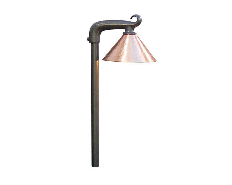 Path Light, Hammered Copper Shade, 18W T5, 12V