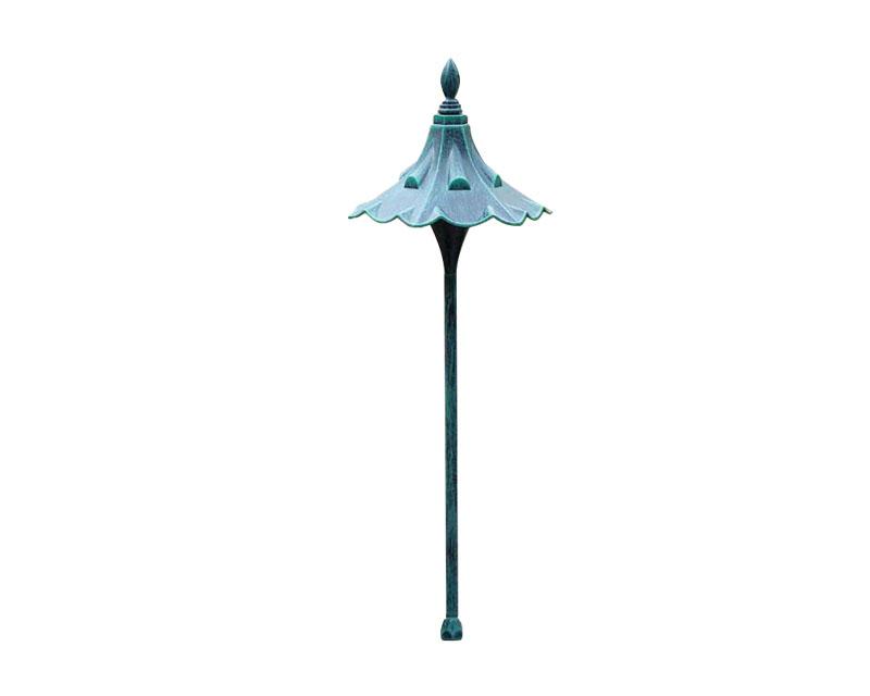 Path Light, Aluminum, Small Tudor w/ Stake, Verde, 20W T3, 120V