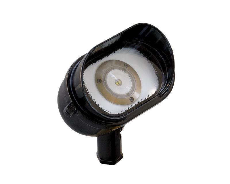 Floodlight, Mini Arch w/ Frosted Shroud, Black, 3.8W LED, 4000K, 12V