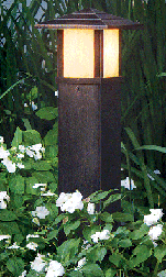 Pathlight Bollard, aluminum, opalescent honey glass, 18W T5, 12V