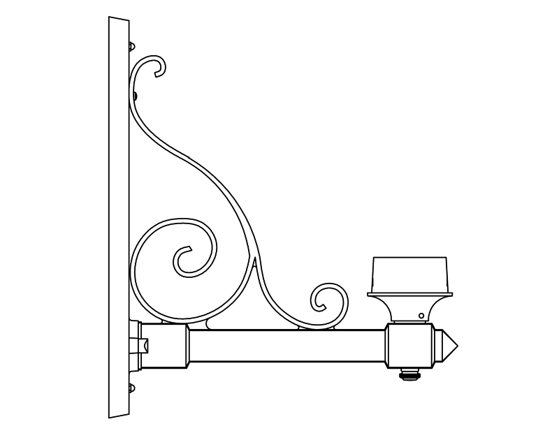 Wall Mount Bracket w/ Scroll (225S)