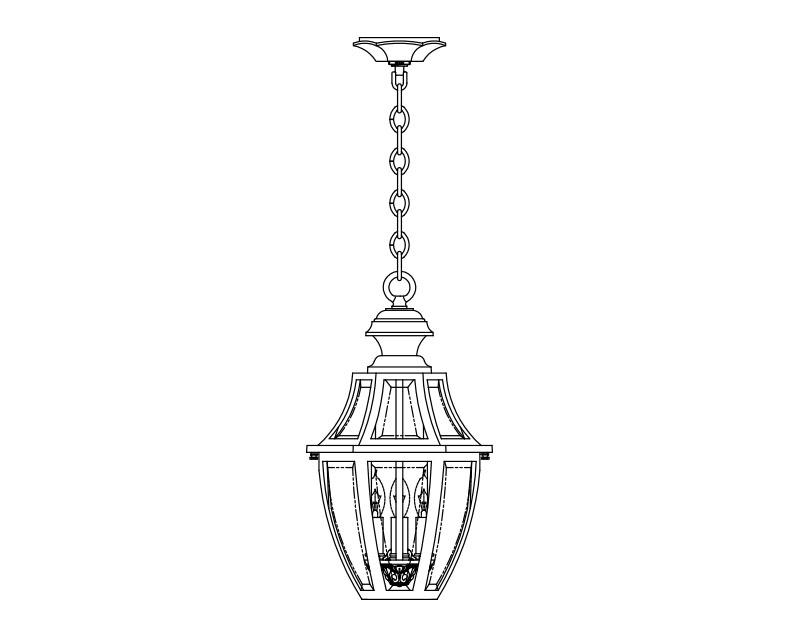Augusta, Medium, aluminum, Ceiling Mount, chain, Clear glass, (3) 25W B10, 120V