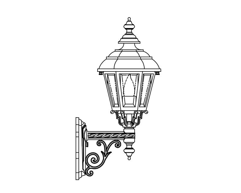 Jamestown, Small, aluminum, Wall Mount, Clear glass, (1) 60W INC, 120V