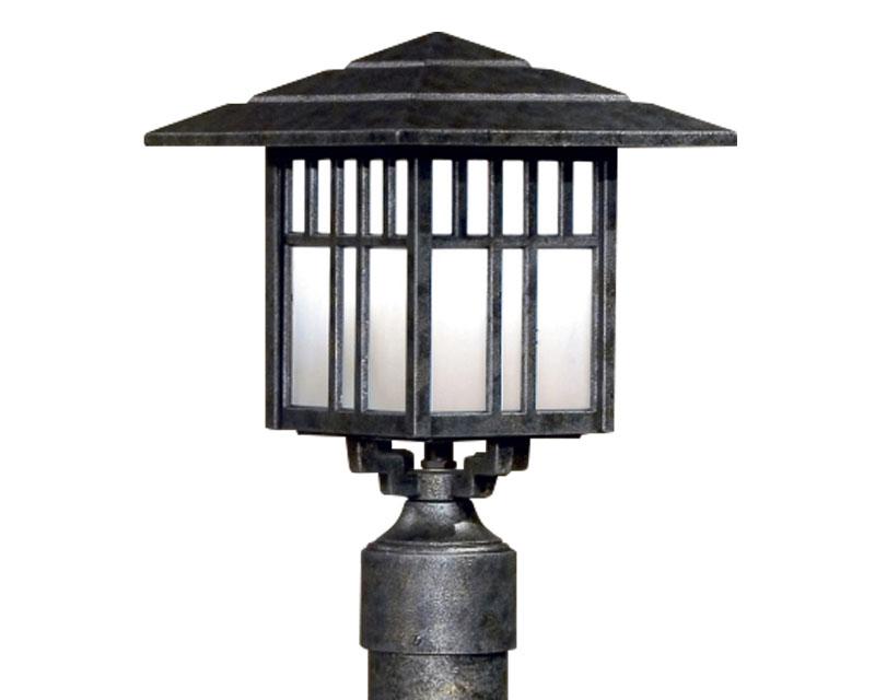 Indian Wells, Medium, aluminum, Post Mount, opalescent honey glass, (1) 40W INC, 120V