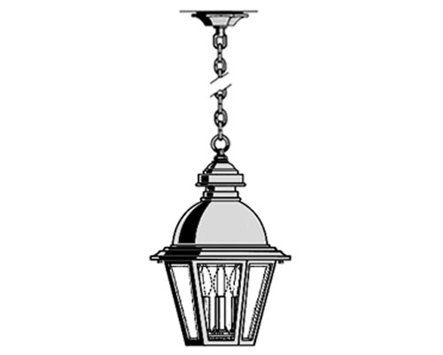 South Bend, Medium, aluminum, Ceiling Mount, chain, Clear glass, (3) 25W B10, 120V