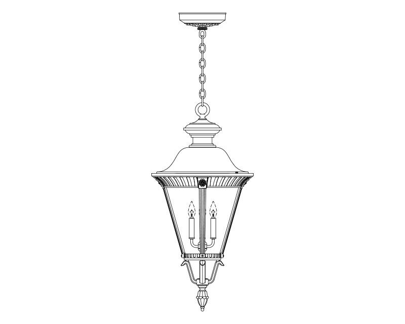 Stockholm, Large, aluminum, Ceiling Mount, chain, Clear acrylic, (4) 60W B10, 120V