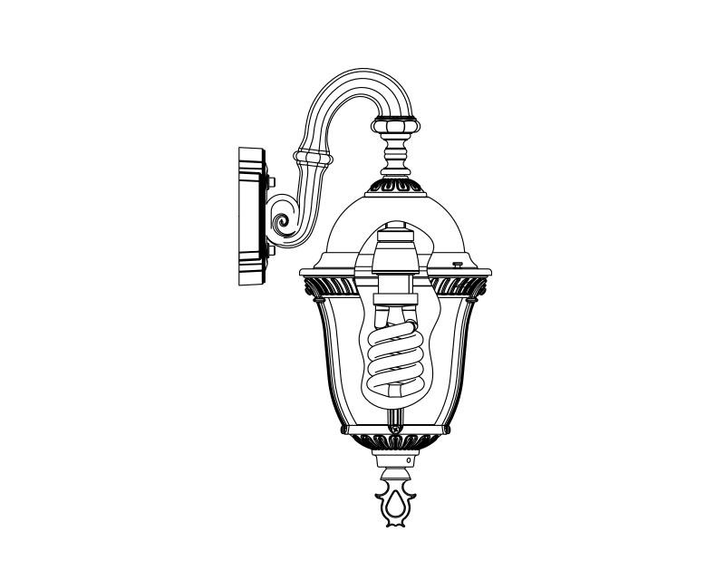 Milano, Small Fluorescent, aluminum, Wall Mount, Clear glass, (1) 42W CFL, 120V