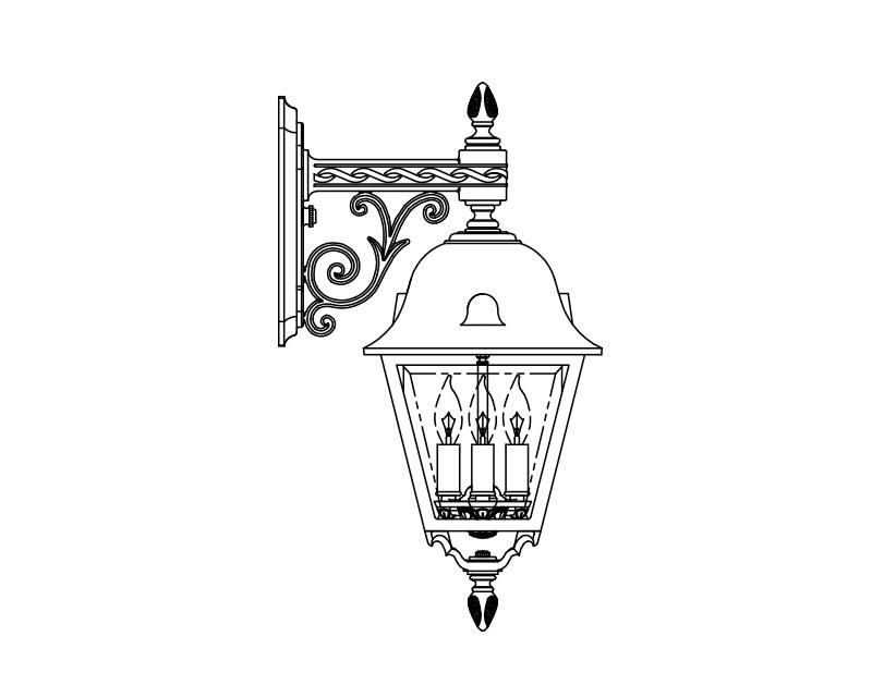 Jefferson, Medium, aluminum, Wall Mount, Clear glass, (3) 25W B10, 120V
