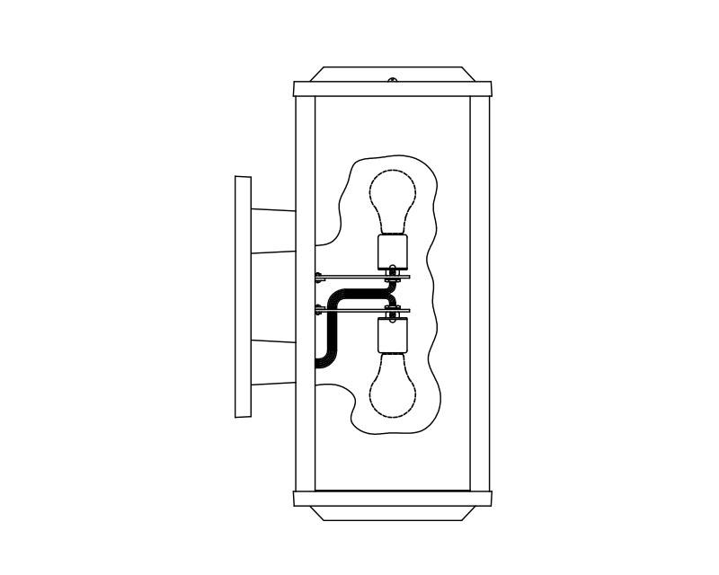 Gemini, Large, aluminum, Wall Mount, opal acrylic, (2) 75W INC, 120V