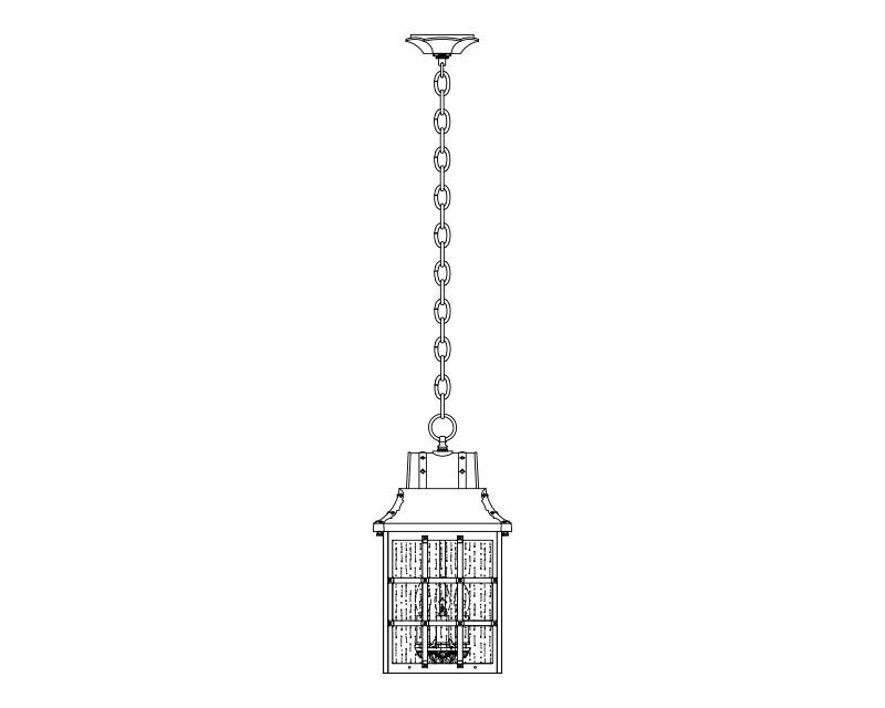 Revere, Large, aluminum, Ceiling Mount, chain, Clear acrylic, (3) 25W B10, 120V