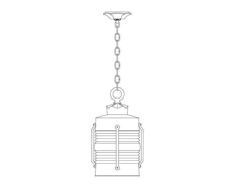 Avalon, Large, aluminum, Ceiling Mount, chain, Clear polycarbonate, (1) 100W INC, 120V