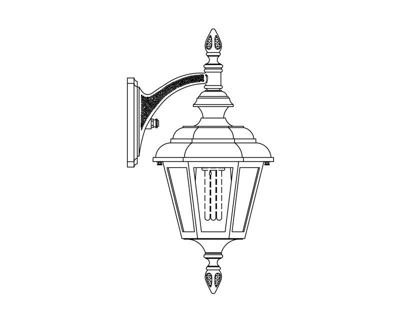 Value Line (6 Sided), Medium Fluorescent, aluminum, Wall Mount, opal acrylic, (1) 42W CFL, 120V