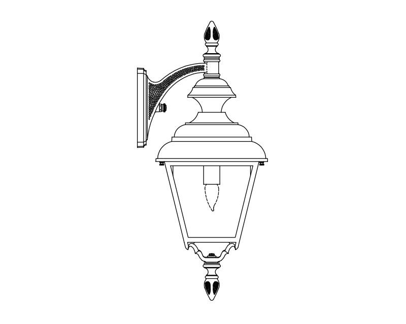 Value Line (4 Sided), Large, aluminum, Wall Mount, Clear acrylic, (1) 100W INC, 120V