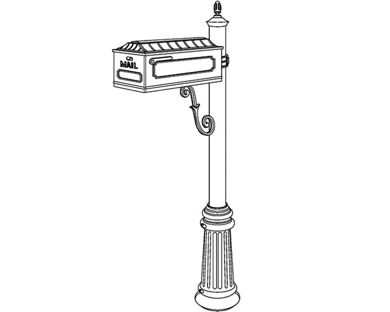 Muirfield Village, cast aluminum, post mount