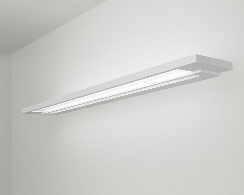 Voice Wall Fluorescent, 1L T5 Semi-Direct Asymmetric, Perf Housing - 80% Down Kit