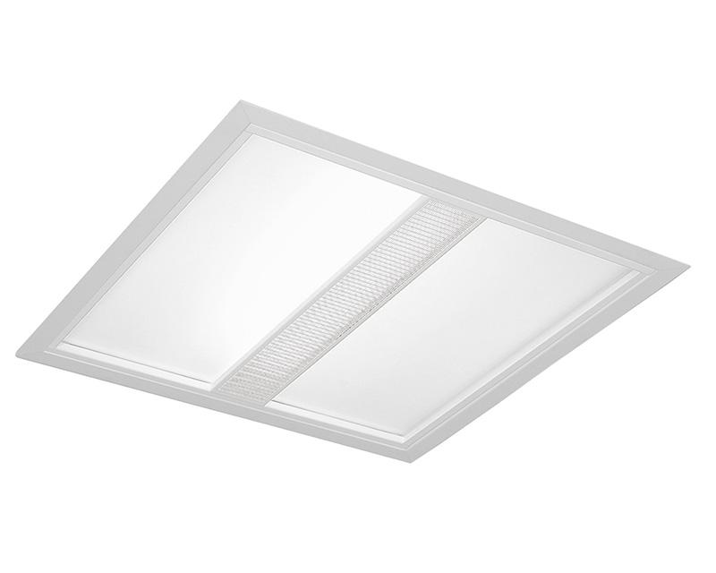 Voice Recessed 2'x2' LED, CRI >80 4000K, 3600 lm Direct, Acrylic MesoOptics Lens with Perf Ridge
