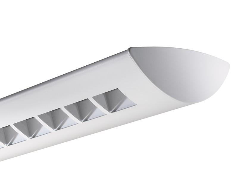 Centris Suspended Fluorescent, 1L T5HO Direct/Indirect, Solid Baffle - Solid Housing