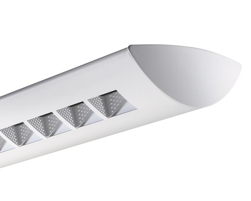 Centris Suspended Fluorescent, 1L T5HO Direct/Indirect, Round Perf Baffle - Solid Housing