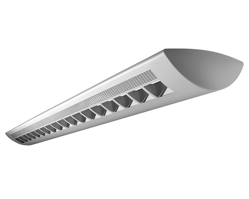 Centris Suspended Fluorescent, 1L T5HO Direct/Indirect, Solid Baffle - Slot Perf Housing