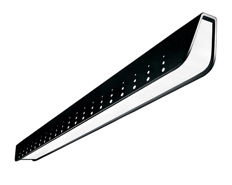 Jump Suspended Fluorescent, 1L T5 Direct, Ribbed MesoOptics Lens - SolidSide