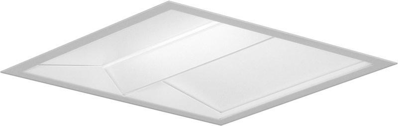 Pique 1'x4' LED, CRI >80 4000K, 3600 lm Direct, Acrylic MesoOptics Lens with Angled Ridge