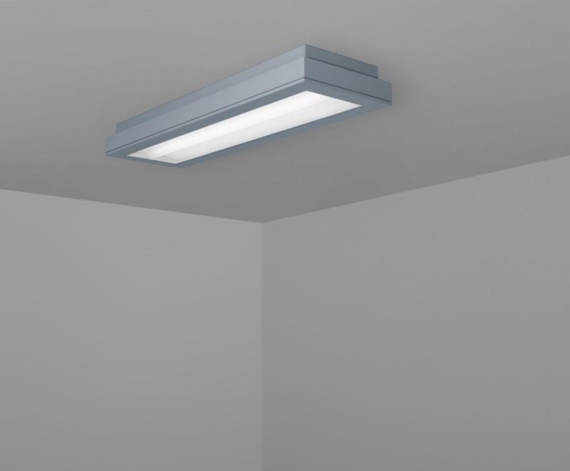 Pique Surface 1'x4' Fluorescent, 1L T5 (28W) Direct, Acrylic MesoOptics Lens with Angled Ridge