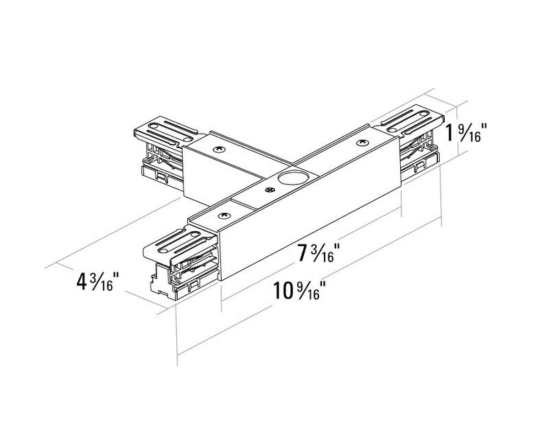 Prospec/Surface Track T Connector, Matte Black Finish