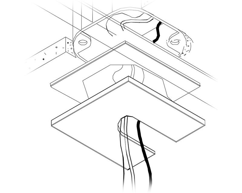 Prospec/Grid Ceiling Canopy & JBox, Matte White Finish