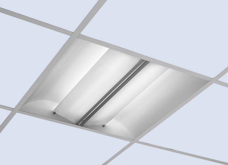 Concept Elegance Glass direct/indirect recessed fluorescent, Open slot (no acrylic) lamp shield