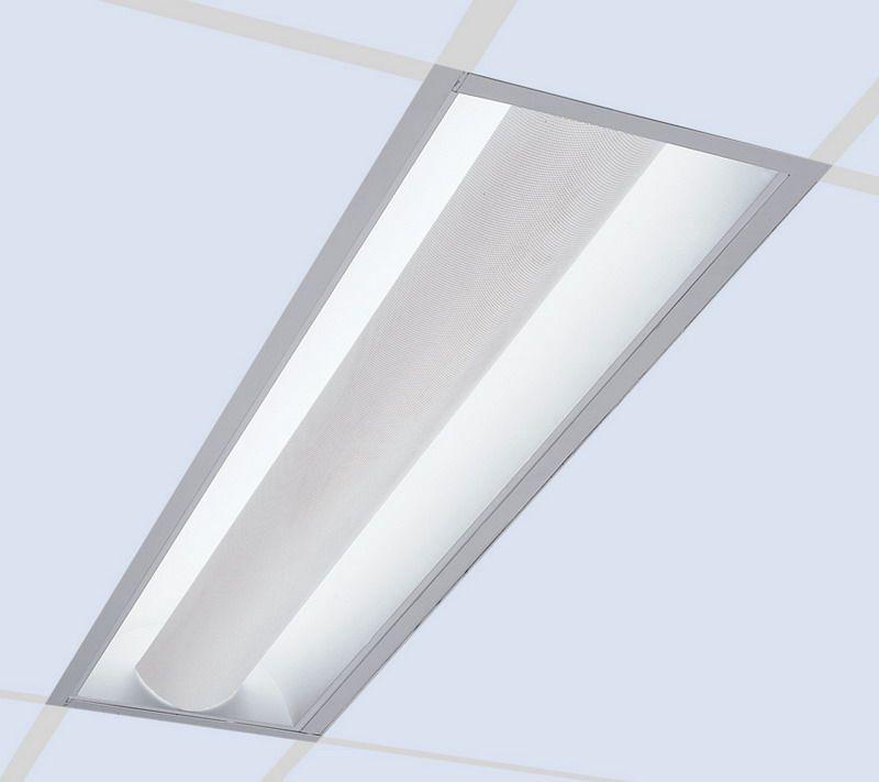 Recessed Direct/Indirect Fluorescent with a 5'' Deep Microperforated Mesh Lamp Shield, Static