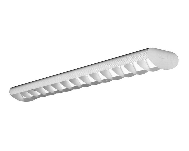 Eye-Q Indirect/direct Or Direct EYP Series 25° Louver, Suspended/Surface Fluorescent Luminaire, Perforated Side Reflectors, 25° Louver, 48” Length, 2 Lamp T8; 96” Length, 2 Lamp T8 In Tandem