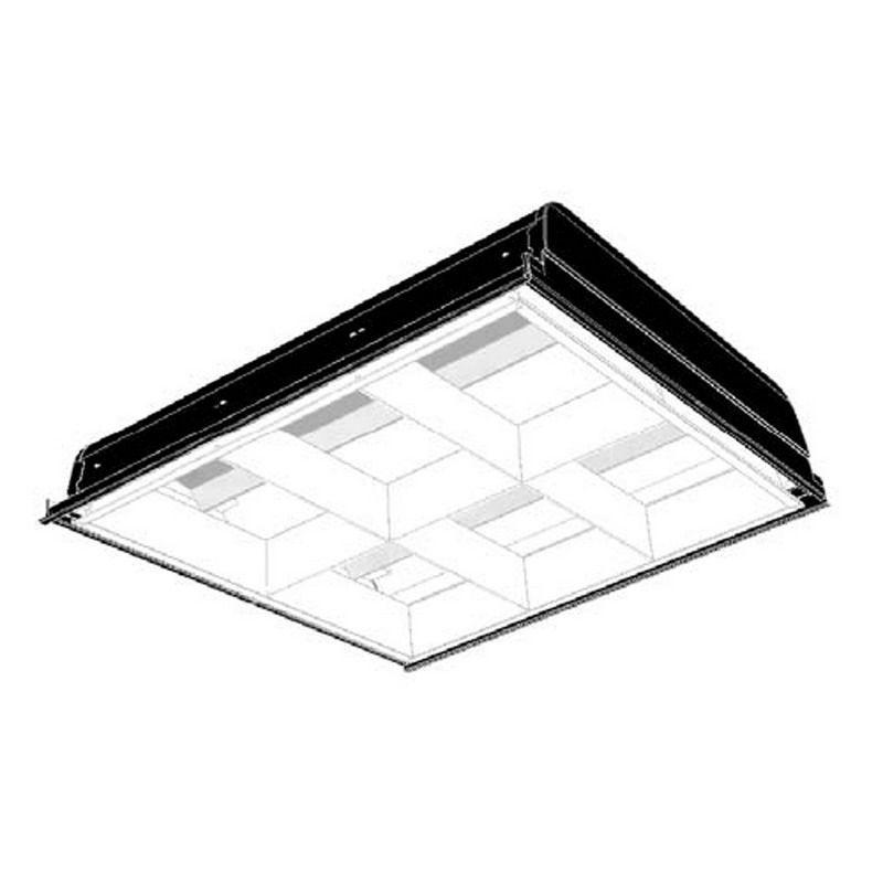 2' x 2' Recessed Fluorescent, High Performance White Louver, 2 Lamp T8 Air Handling