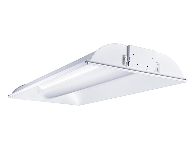 Recessed Fluorescent Direct/Indirect  2' x 4' with Acrylic Linear Prismatic Lens, Static with one 28 watt T5 Lamp