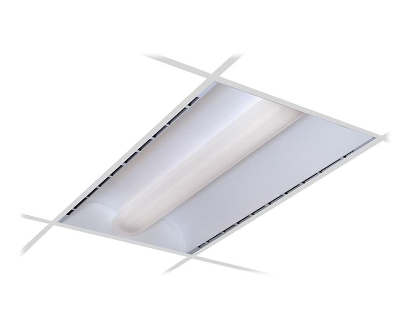 Recessed Fluorescent Direct/Indirect  2' x 4' with Acrylic Linear Prismatic Lens, Air Suply or Return with two 28 watt T5 Lamps