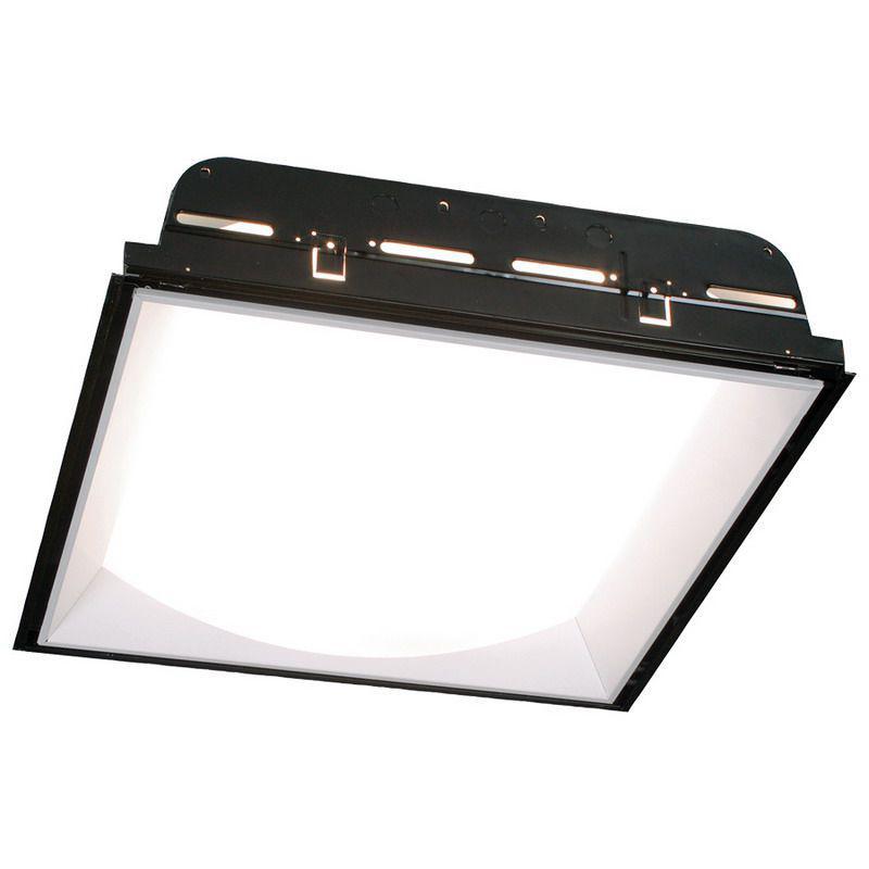 Direct/Indirect 2' x 2' Recessed Fluorescent with Contoured Lens Frame, Static or Air Supply/Return, containing two 14 watt T5 lamps