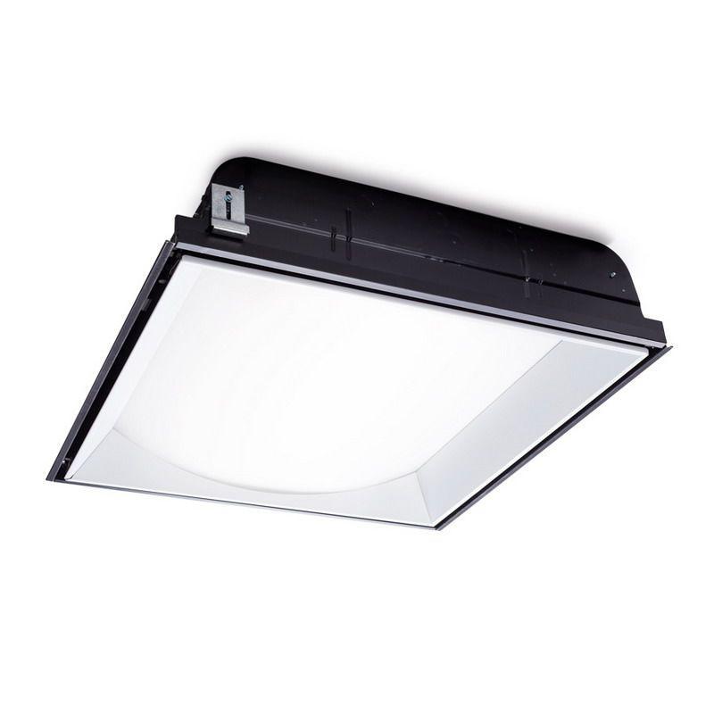 Direct/Indirect 2' x 2' Recessed LED with Contoured Lens Frame; 30.4 in-put watts delivering 2553 lumens for a 84.0 lumens per watt luminaire package